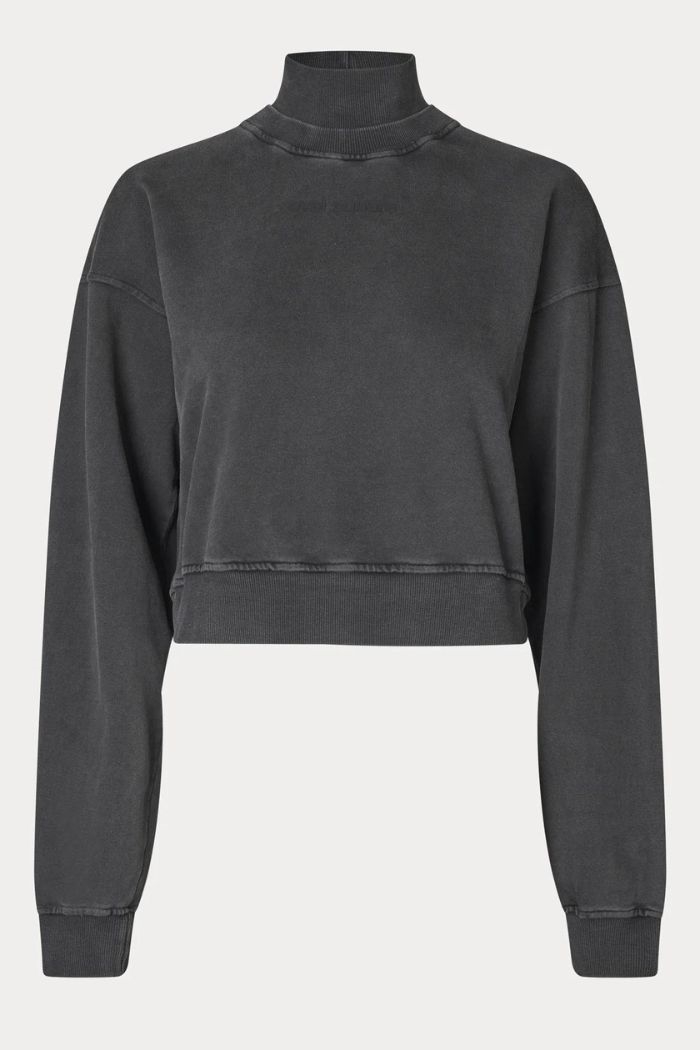 Oval Square, Noel Rib Crewneck, Black washed